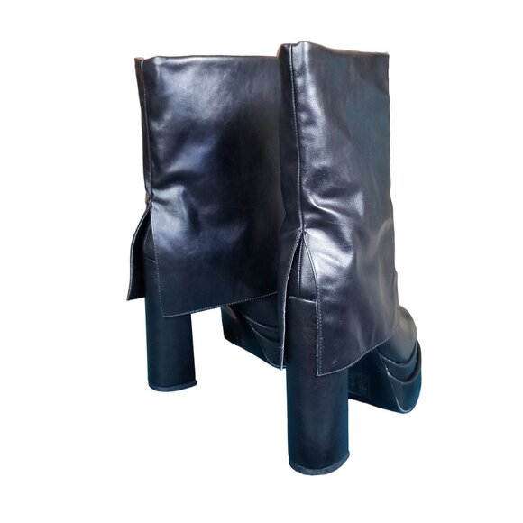 Black western Azalea Wang Baby Platform square toe Boots size 10 - Picture 5 of 10